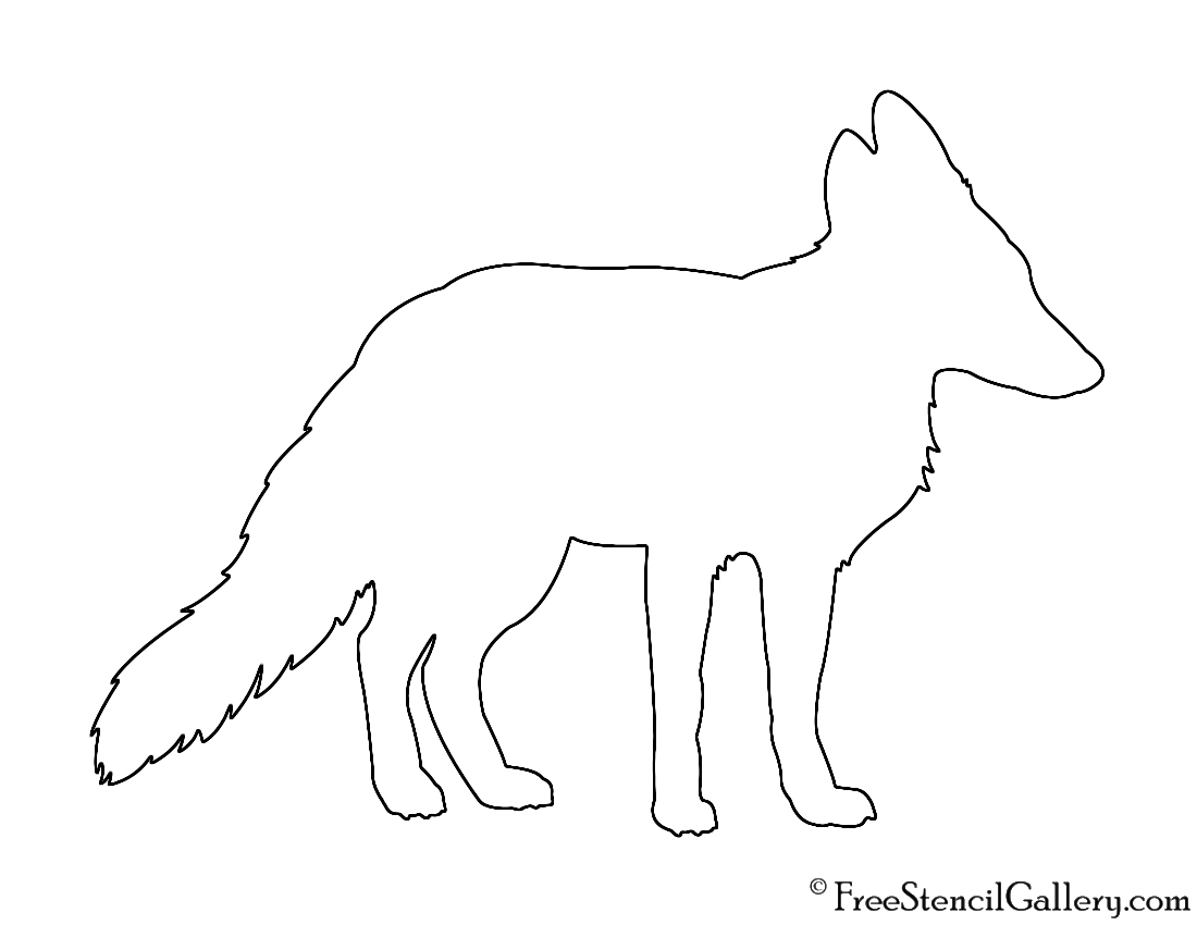 Red Fox Silhouette Stencil | Free Stencil Gallery