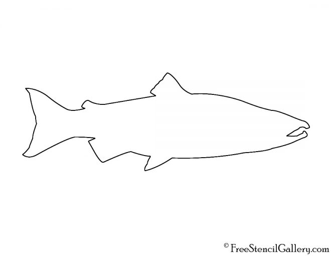 Salmon Silhouette Stencil