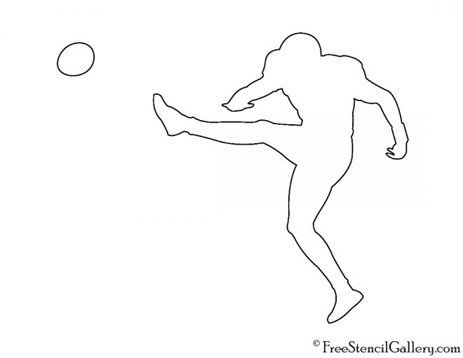 Football Kicker Silhouette Stencil