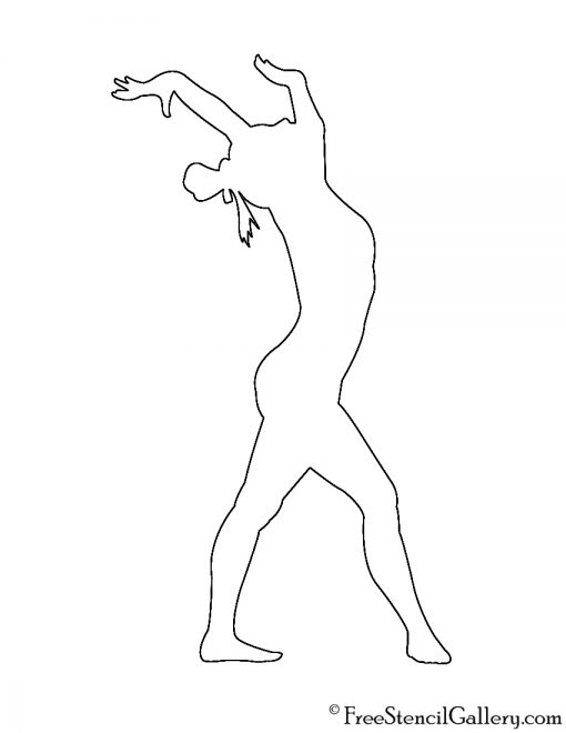 Gymnast Silhouette 02 Stencil