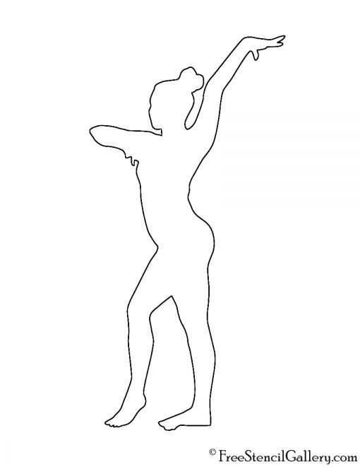 Gymnast Silhouette Stencil