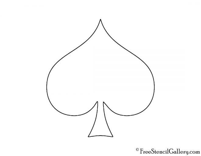 Playing Card Suit - Spade Stencil
