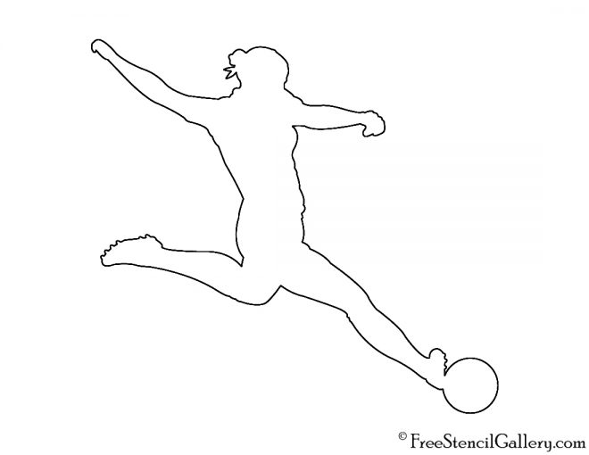 Soccer Player Silhouette 04 Stencil