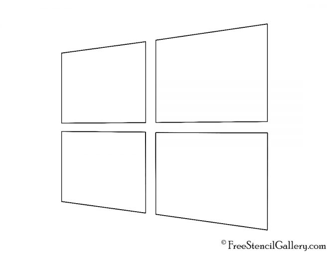 Microsoft Windows Logo 02 Stencil
