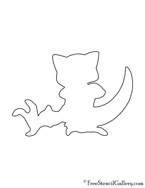 Pokemon - Abra Silhouette Stencil