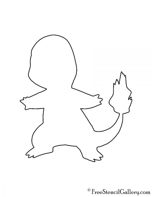 Pokemon - Charmander Silhouette Stencil