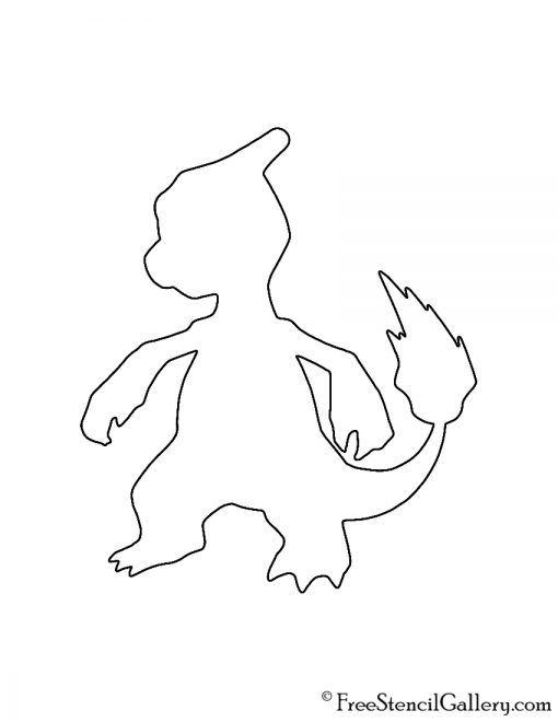 Pokemon - Charmeleon Silhouette Stencil