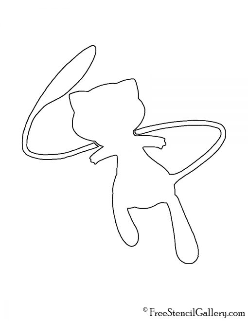 Pokemon - Mew Silhouette Stencil