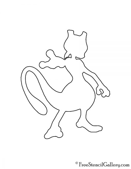 Pokemon - Mewtwo Silhouette Stencil