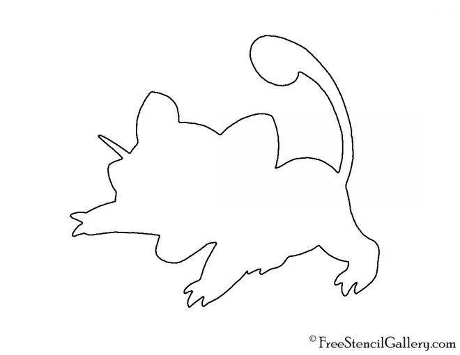 Pokemon - Rattata Silhouette Stencil