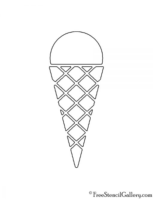 Ice Cream Cone 02 Stencil
