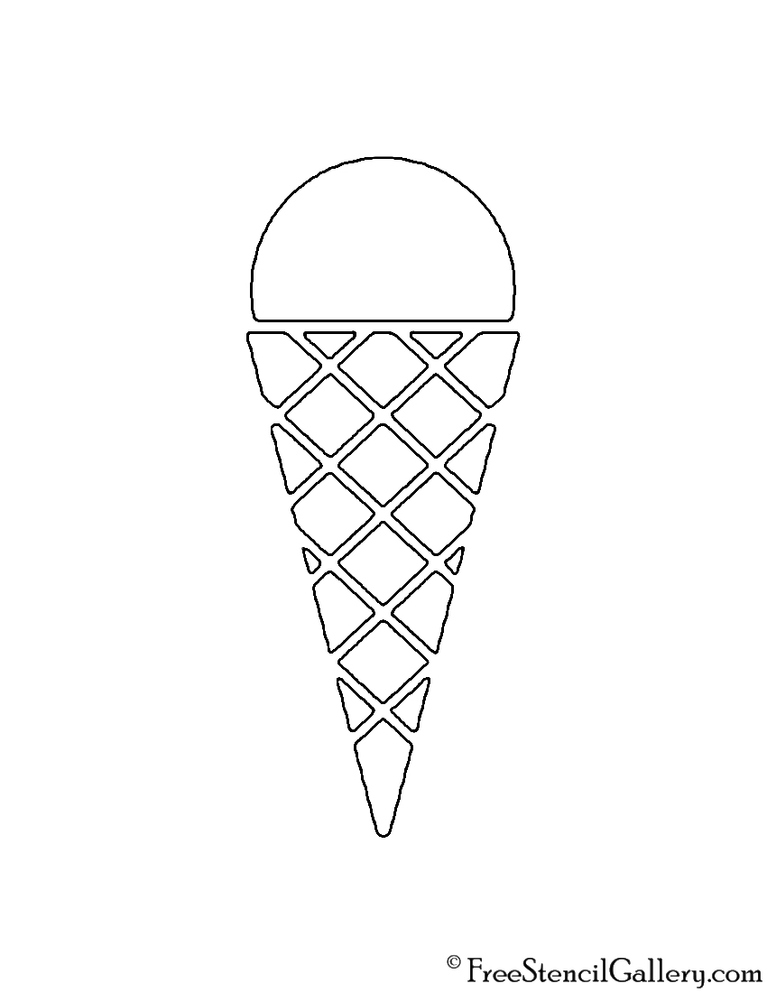 Ice Cream Cone 02 Stencil Free Stencil Gallery