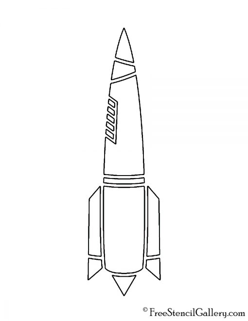 Rocket Ship 01 Stencil