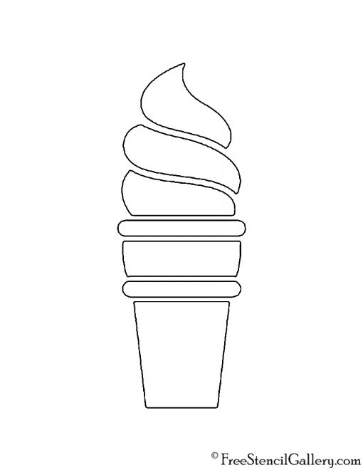 Soft Serve Ice Cream Stencil