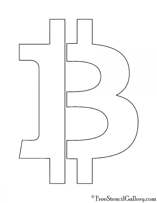 Bitcoin Symbol Stencil