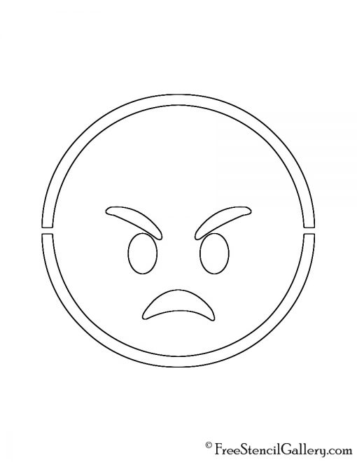 Emoji - Angry Stencil