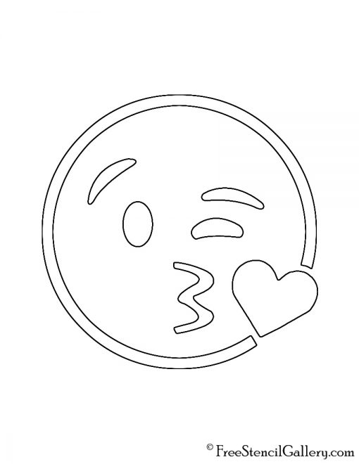 Emoji - Blow Kiss Stencil