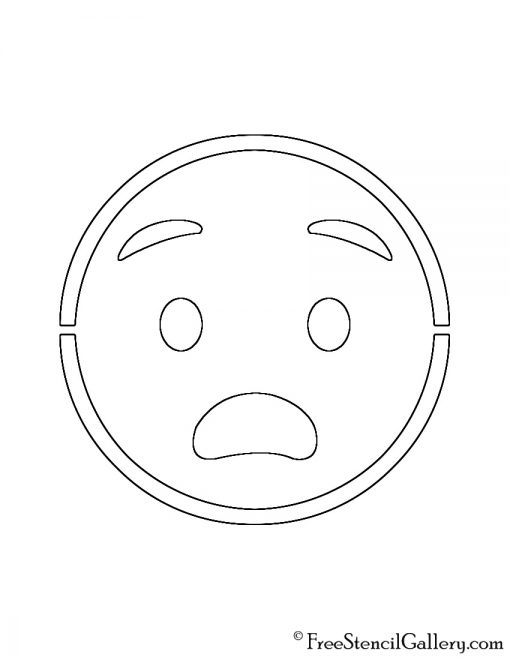 Emoji - Fearful Stencil