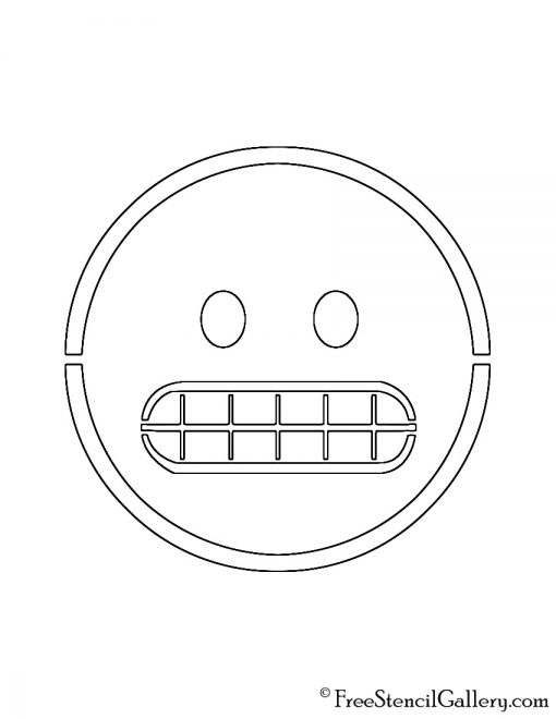 Emoji - Grimacing Stencil