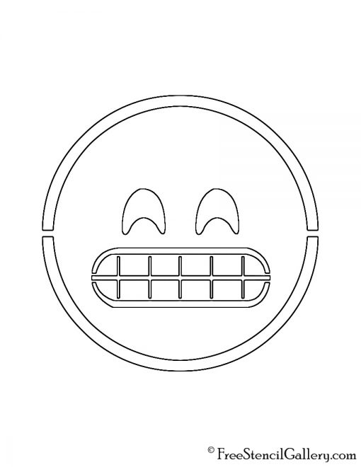 Emoji - Grinning Stencil