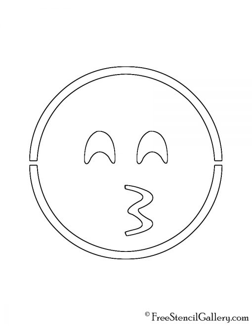 Emoji - Kissing Smiling Eyes Stencil