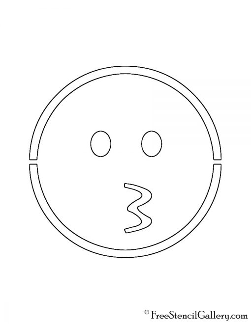 Emoji - Kissing Stencil