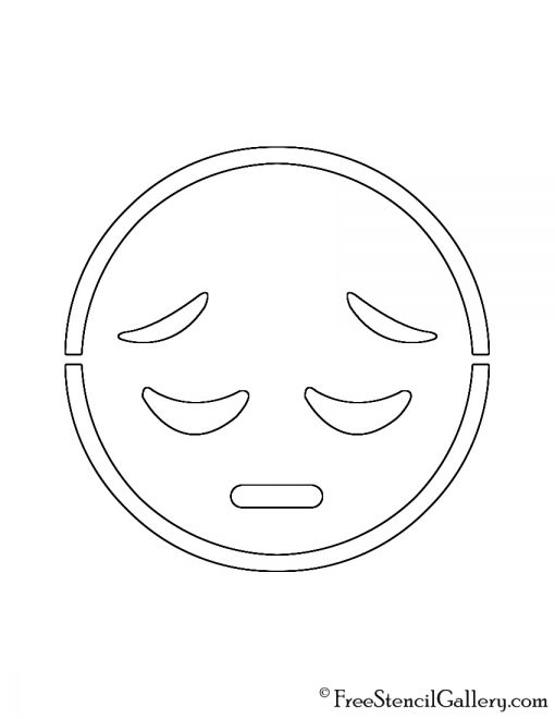 Emoji - Pensive Stencil