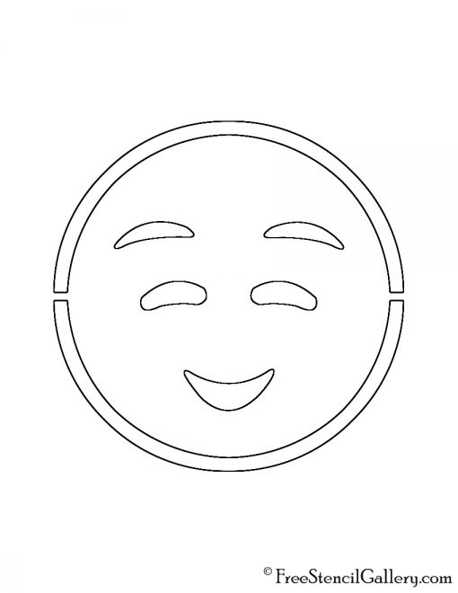 Emoji - Shyly Smiling Stencil