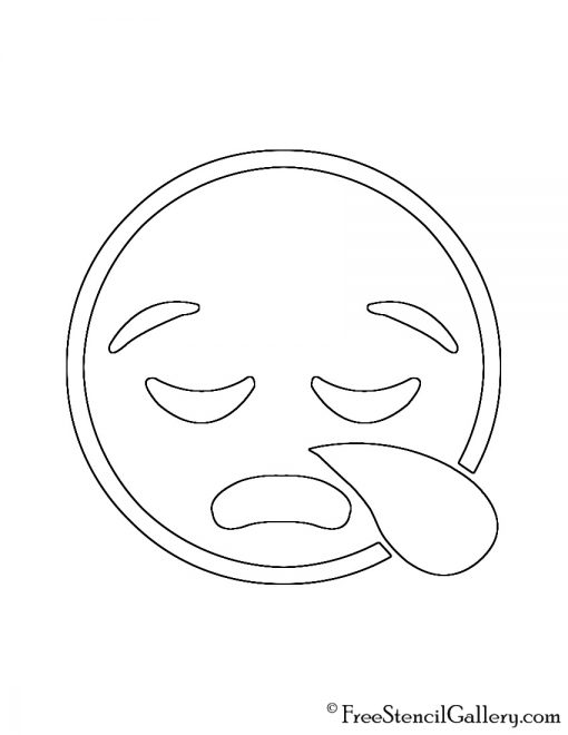 Emoji - Sleepy Stencil
