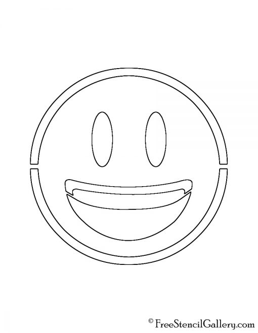 Emoji - Smiling 02 Stencil