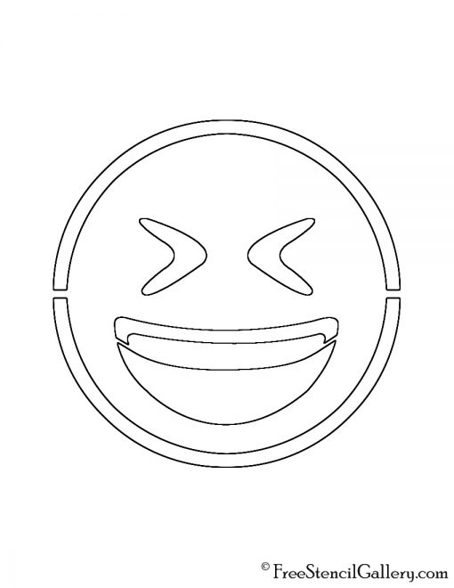 Emoji - Smiling Closed Eyes Stencil