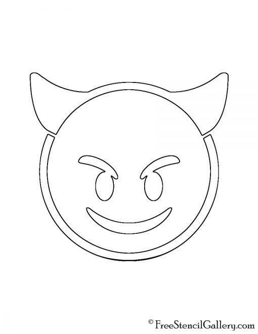 Emoji - Smiling Devil Stencil