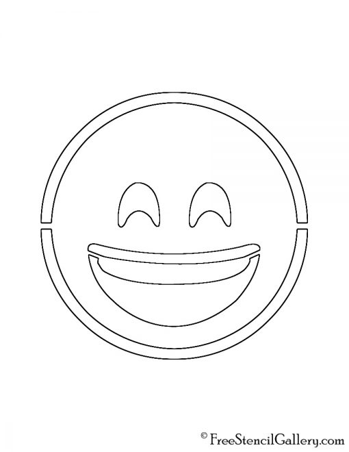 Emoji - Smiling with Smiling Eyes Stencil