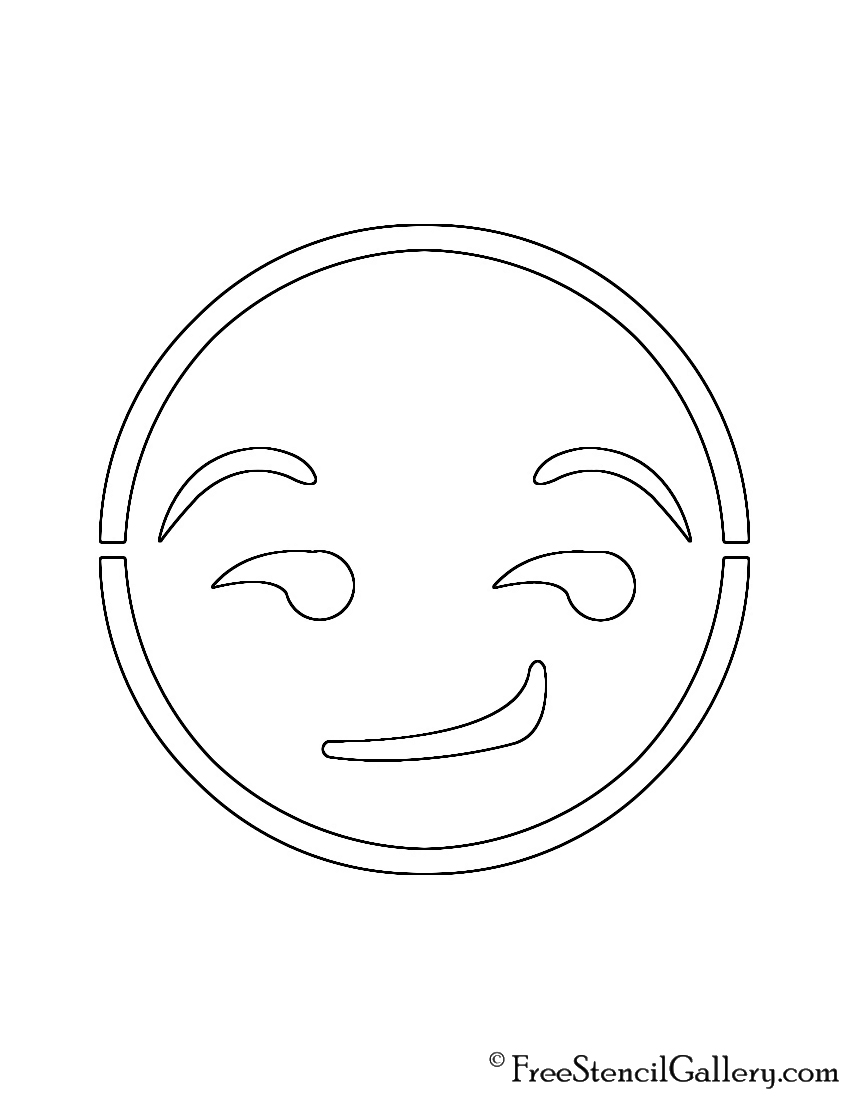 Emoji Smirk Stencil Free Stencil Gallery