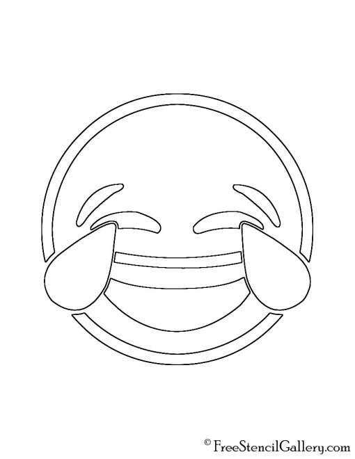 Emoji - Tears of Joy Stencil