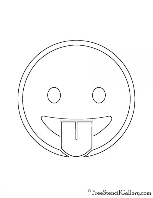 Emoji - Tongue Out Stencil
