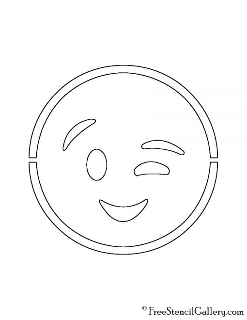 Emoji - Wink Stencil