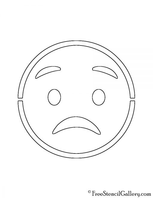 Emoji - Worried Stencil