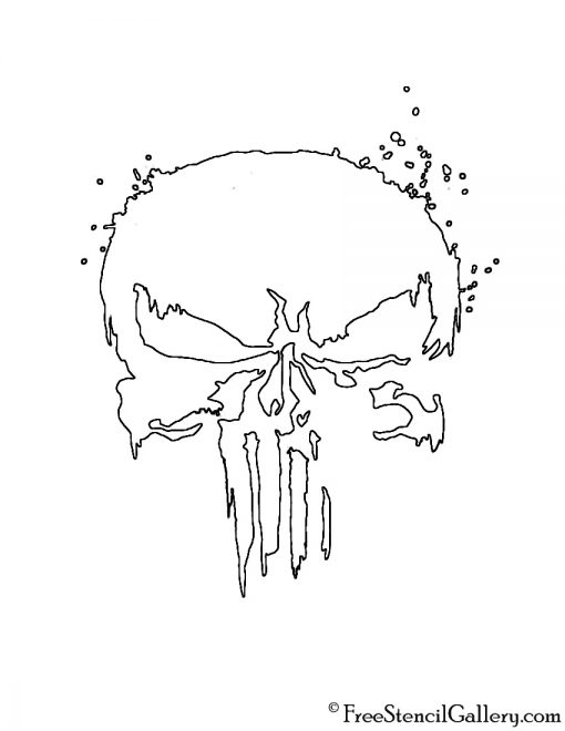 Punisher Skull Symbol 02 Stencil