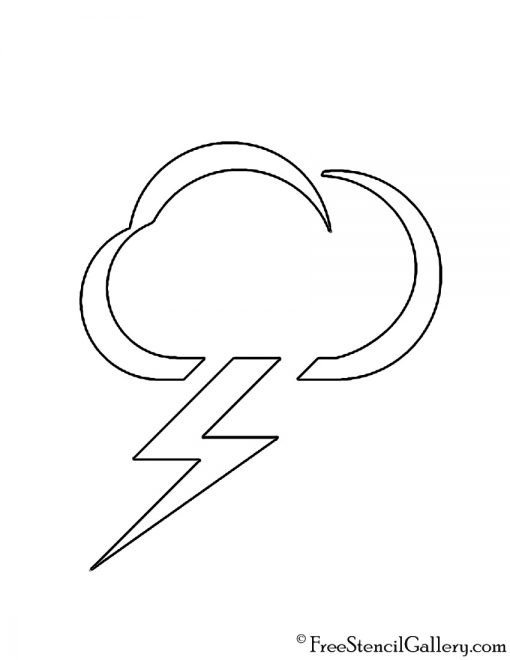 Weather Icon - Thundercloud 01 Stencil