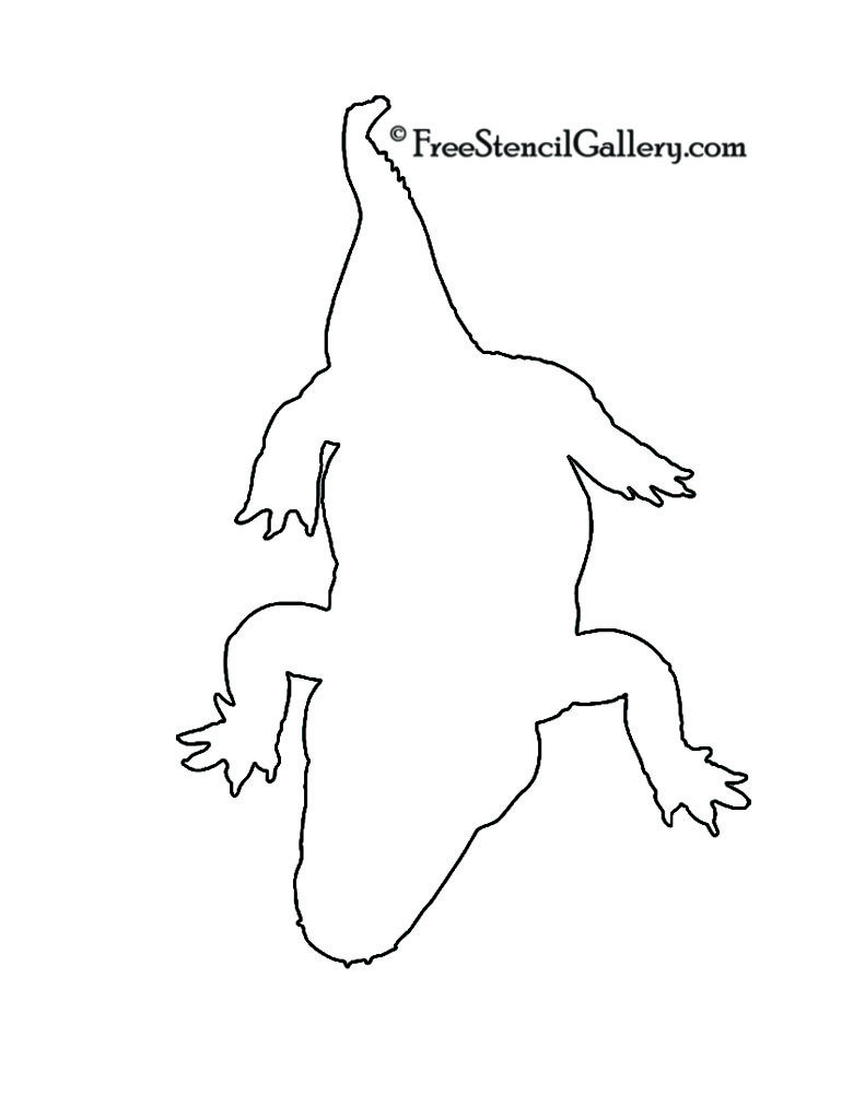 Alligator Silhouette Stencil 02 | Free Stencil Gallery