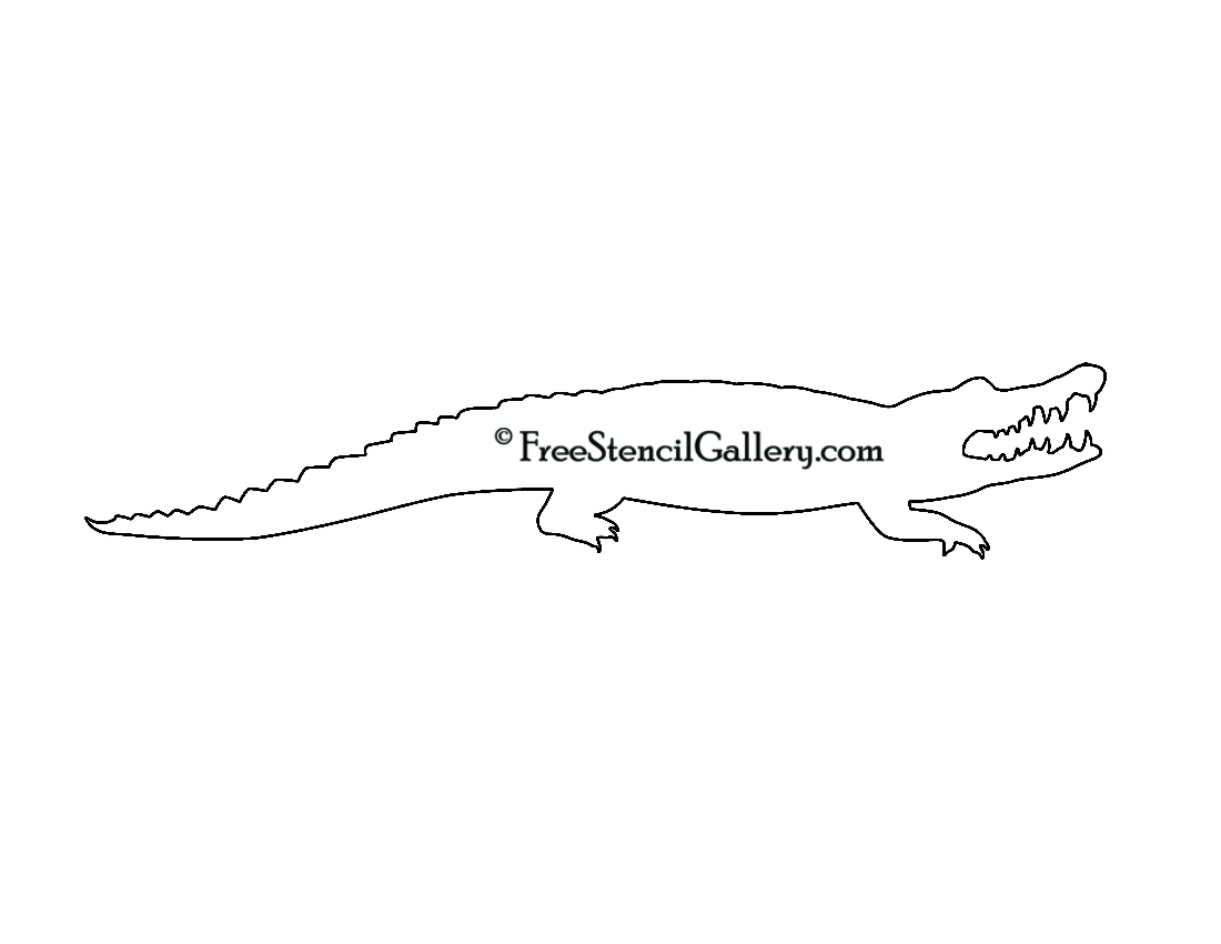 Alligator Silhouette Stencil