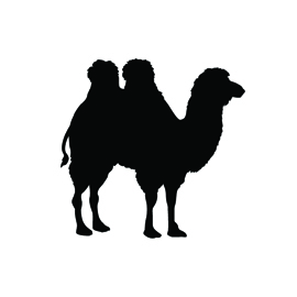 Camel Bactrian Silhouette Stencil