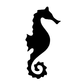 Seahorse Silhouette Stencil