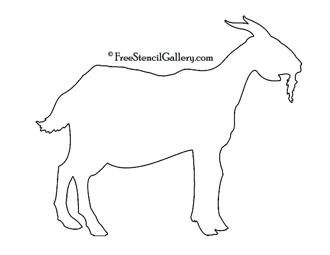 Goat Silhouette Stencil