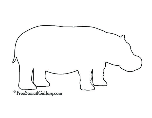 Hippopotamus Silhouette Stencil | Free Stencil Gallery