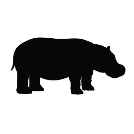 Hippopotamus Silhouette Stencil