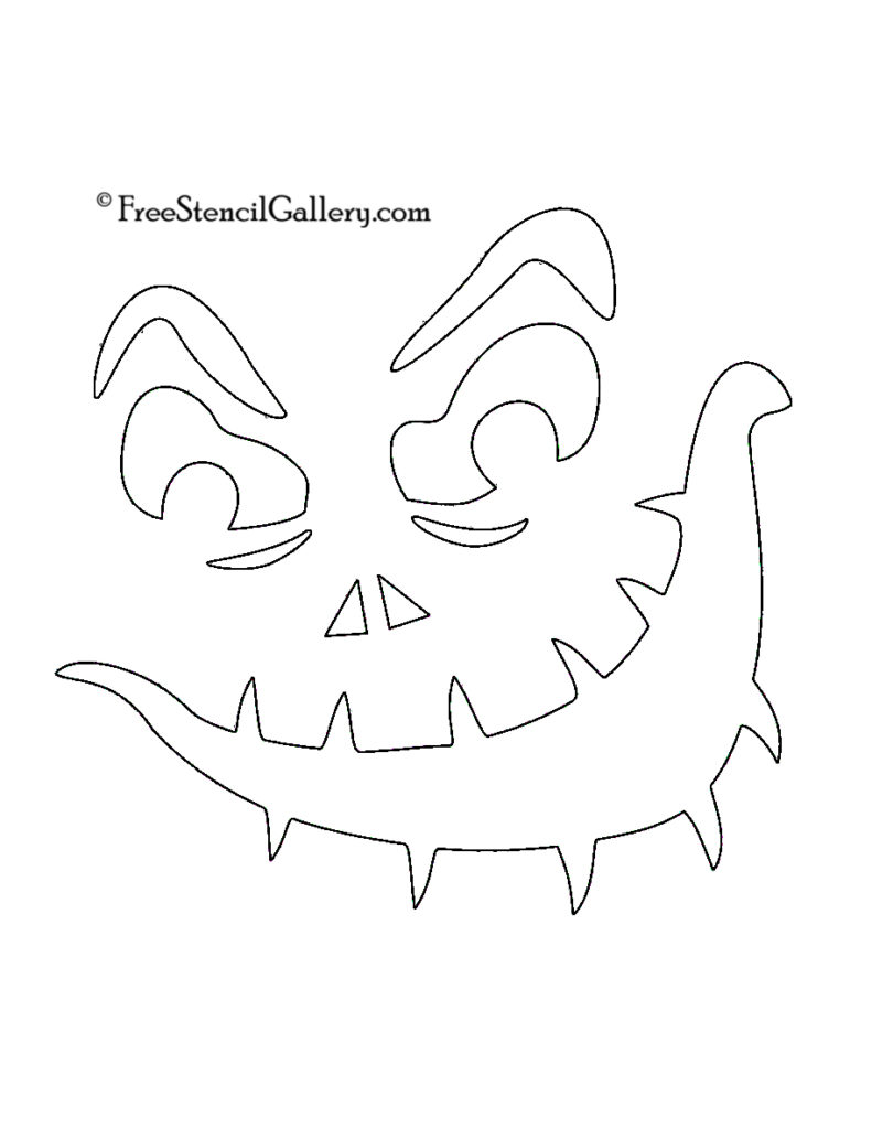 Jack-O-Lantern Face 01 | Free Stencil Gallery