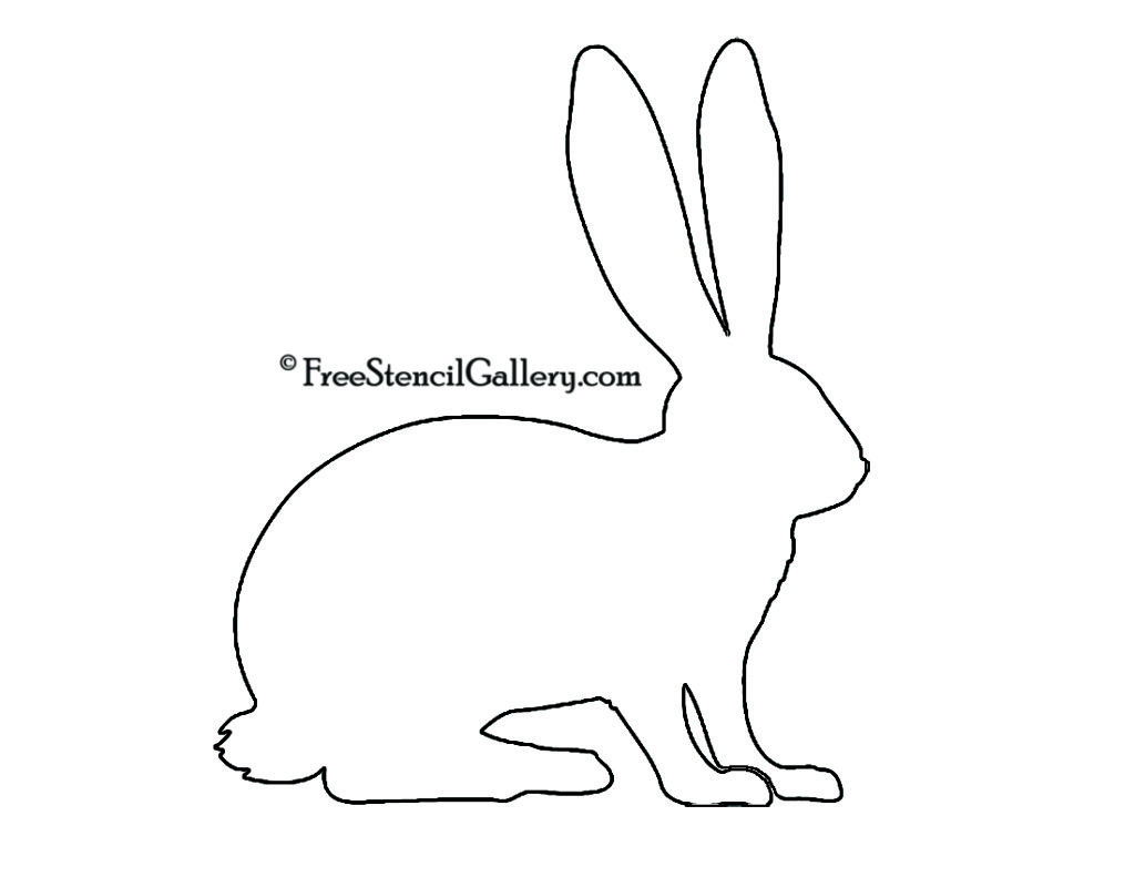 Rabbit Silhouette Stencil 02 Free Stencil Gallery
