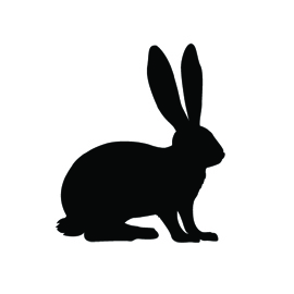 Rabbit Silhouette Stencil 02